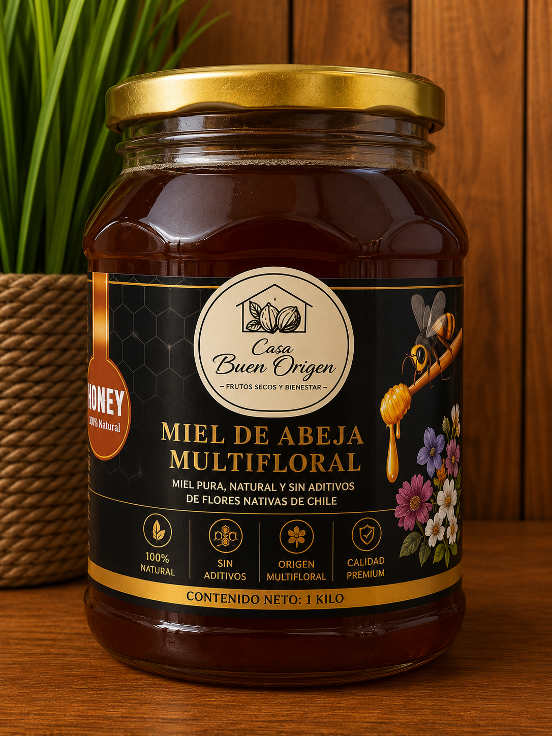 Miel de abeja Multifloral 100% natural